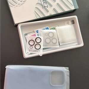 Light blue Phone Case with Camera Lens Protector